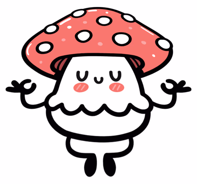動物 ビニールマット かわいいキノコキャラクター - TENSTICKERS