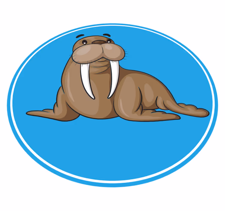 動物 ビニールマット かわいいセイウチキャラクター - TENSTICKERS