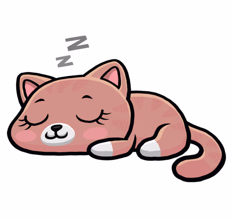 動物 ビニールマット 眠る猫のイラスト - TENSTICKERS