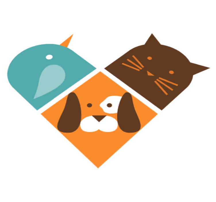 動物 ビニールマット カラフルな動物の顔 - TENSTICKERS