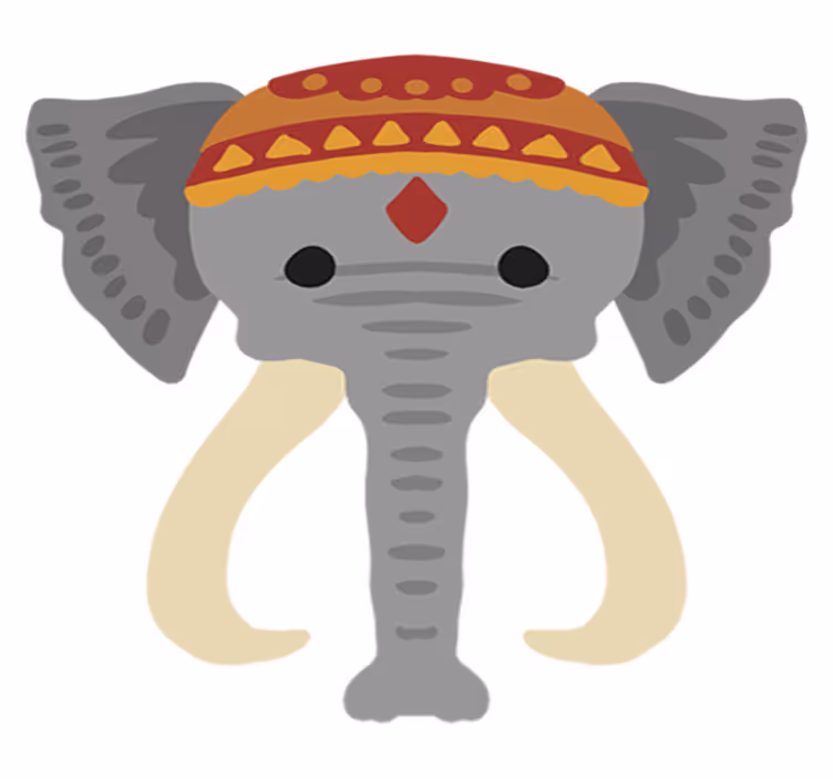 動物 ビニールマット 象の頭のフィギュア - TENSTICKERS