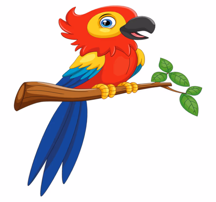 動物 ビニールマット カラフルなオウムキャラクター - TENSTICKERS