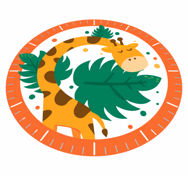 動物ビニールマット子供用のキリン時計 - TENSTICKERS