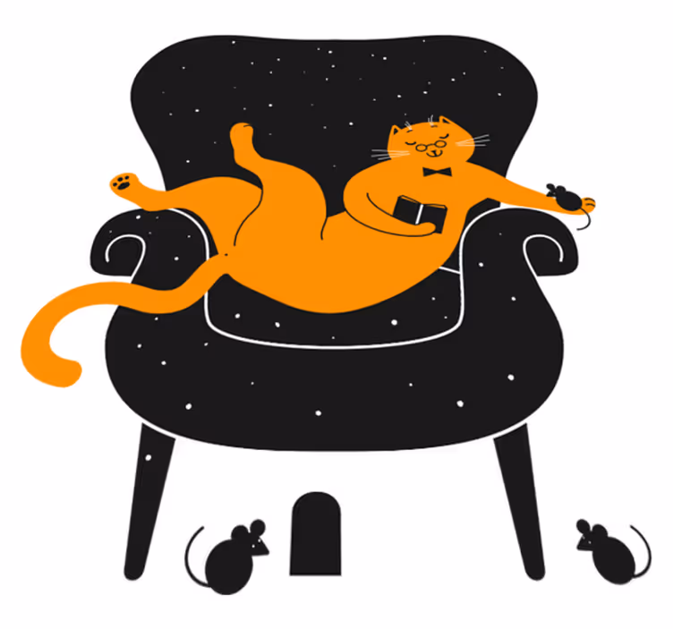 動物 ビニールマット 猫とネズミ - TENSTICKERS