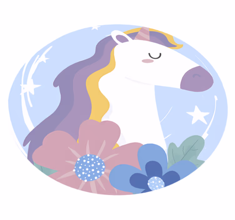 動物 ビニールマット 明るい毛のユニコーン - TENSTICKERS