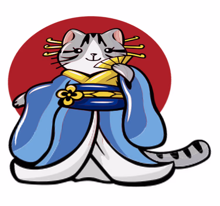 動物ビニールマット日本の装飾猫 - TENSTICKERS