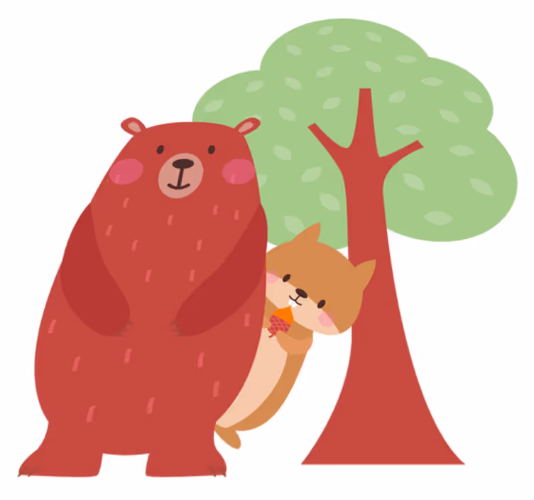動物 ビニールマット リスとクマの友情 - TENSTICKERS