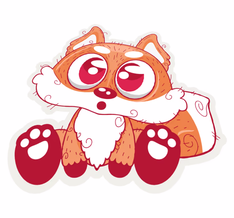 動物 ビニールマット 可愛いアニメのキツネ - TENSTICKERS