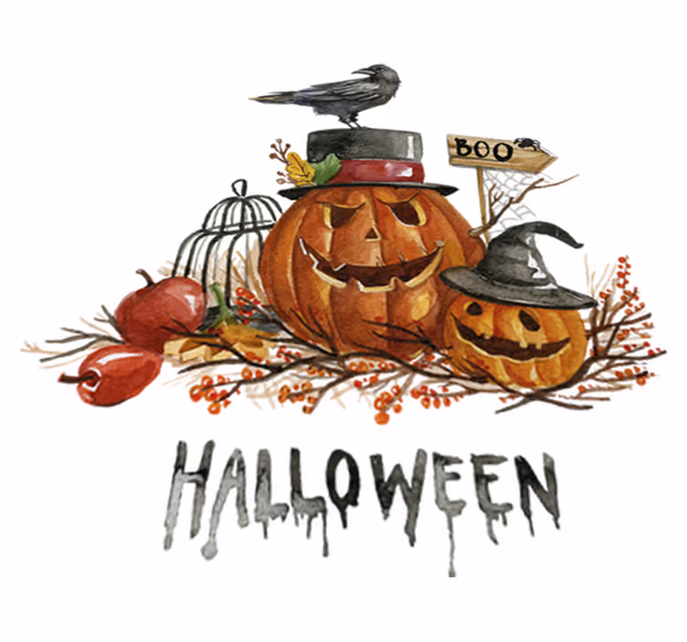 ハロウイン壁画恐ろしいカボチャ - TENSTICKERS