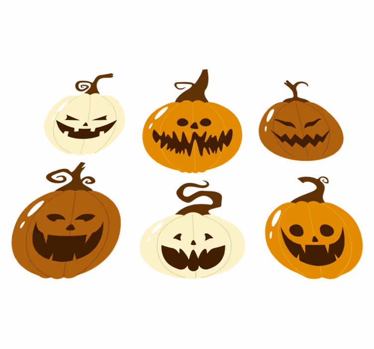 ハロウイン壁画恐ろしい顔のカボチャキット - TENSTICKERS