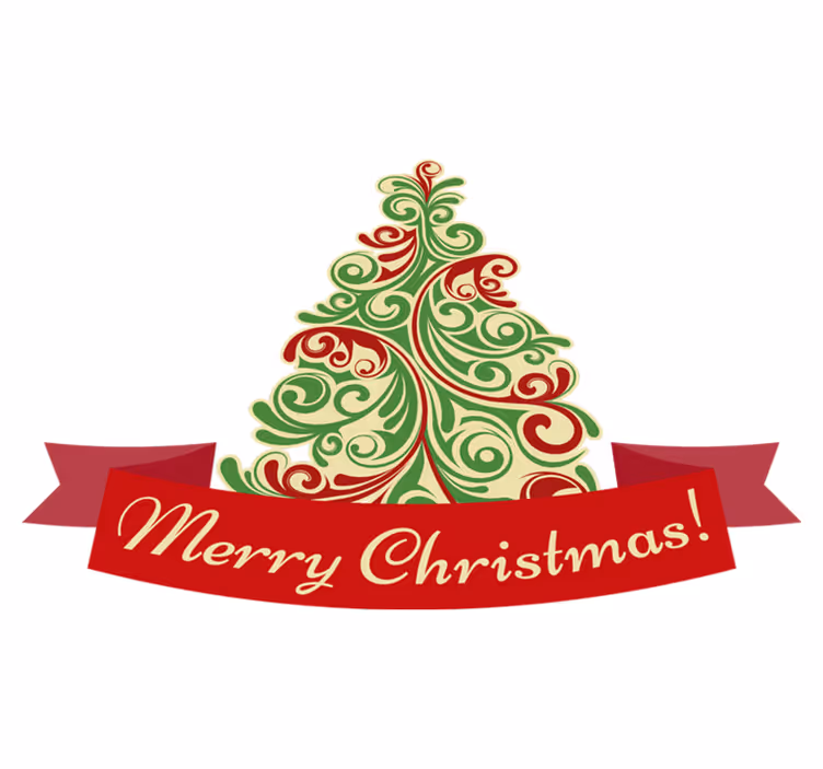 クリスマスの壁画 メッセージ付きのクラシックツリー - TENSTICKERS