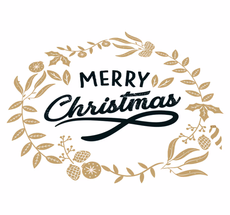 クリスマスの壁画フローラル刺繍のクリスマス - TENSTICKERS