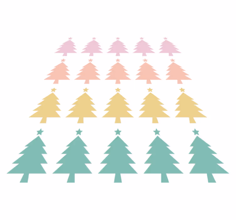 クリスマスの壁画クリスマスツリーのポスター - TENSTICKERS