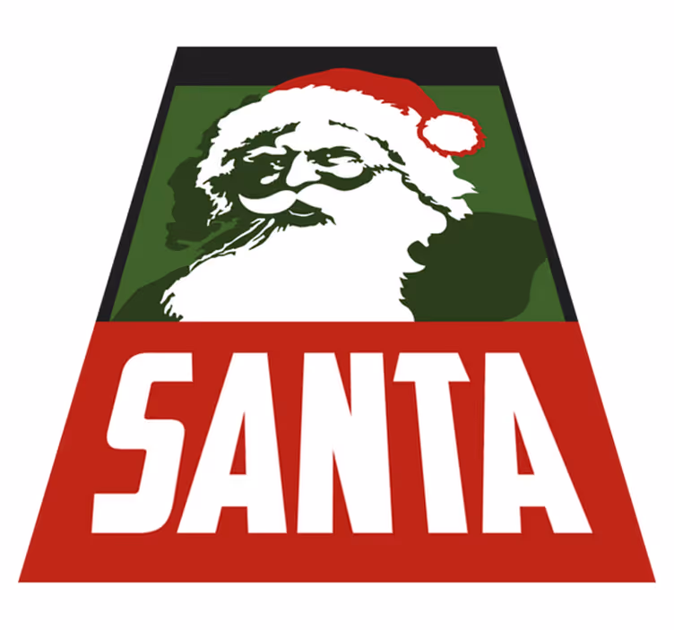 クリスマスの壁画リアルなサンタクロース - TENSTICKERS