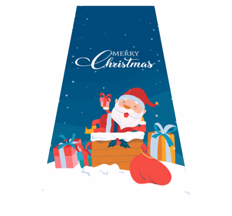 クリスマスの壁画サンタと一緒に楽しいクリスマスを楽しもう - TENSTICKERS