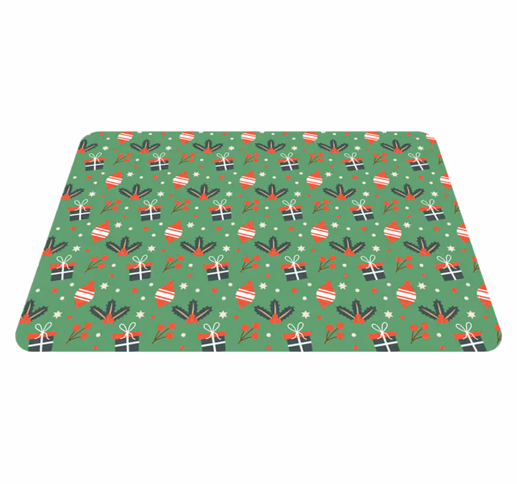 クリスマスの壁画クリスマスキャンディパターン緑のノートパソコン - TENSTICKERS