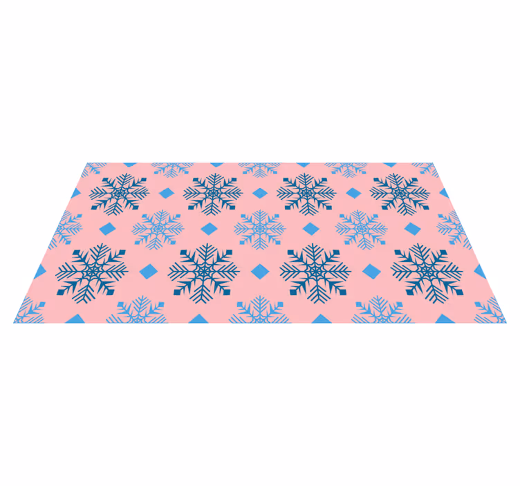 クリスマスの壁画 ピンクとブルーの雪の結晶パターン - TENSTICKERS