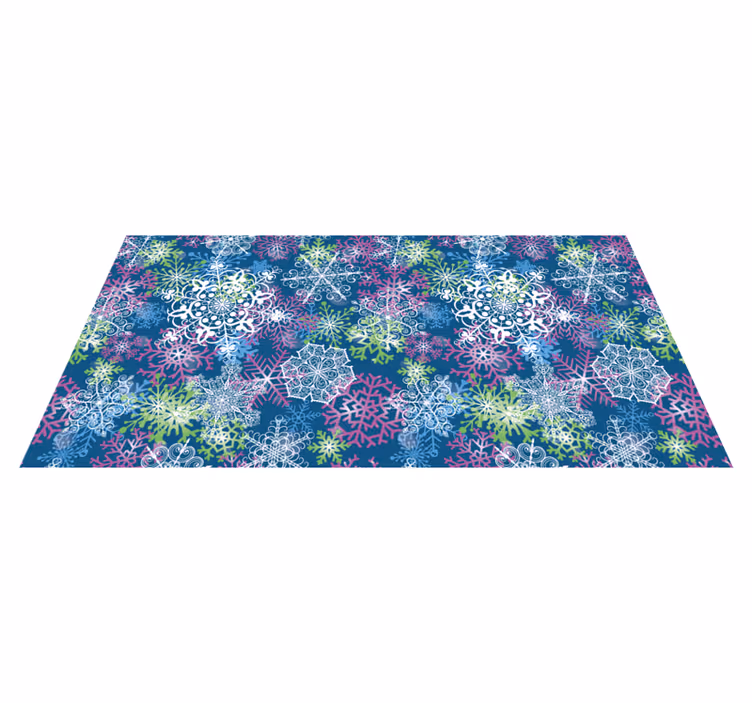 クリスマスの壁画青い背景の雪の結晶 - TENSTICKERS