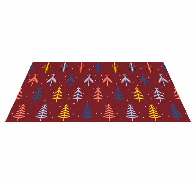 クリスマスの壁画カラフルな松の木模様 - TENSTICKERS