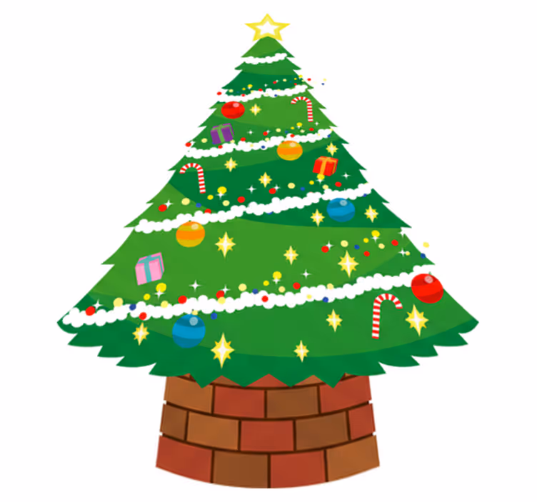 クリスマスの壁画クリスマスツリー - TENSTICKERS