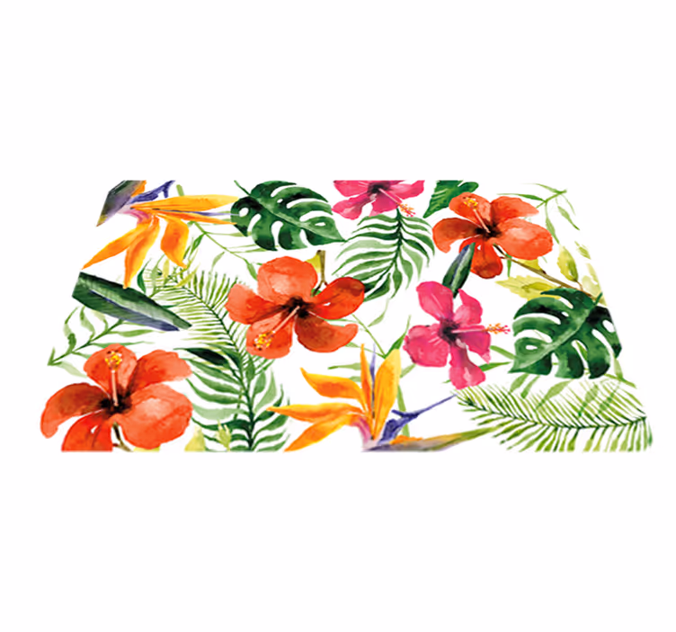 花と植物の壁画カラフルモンステラ - TENSTICKERS
