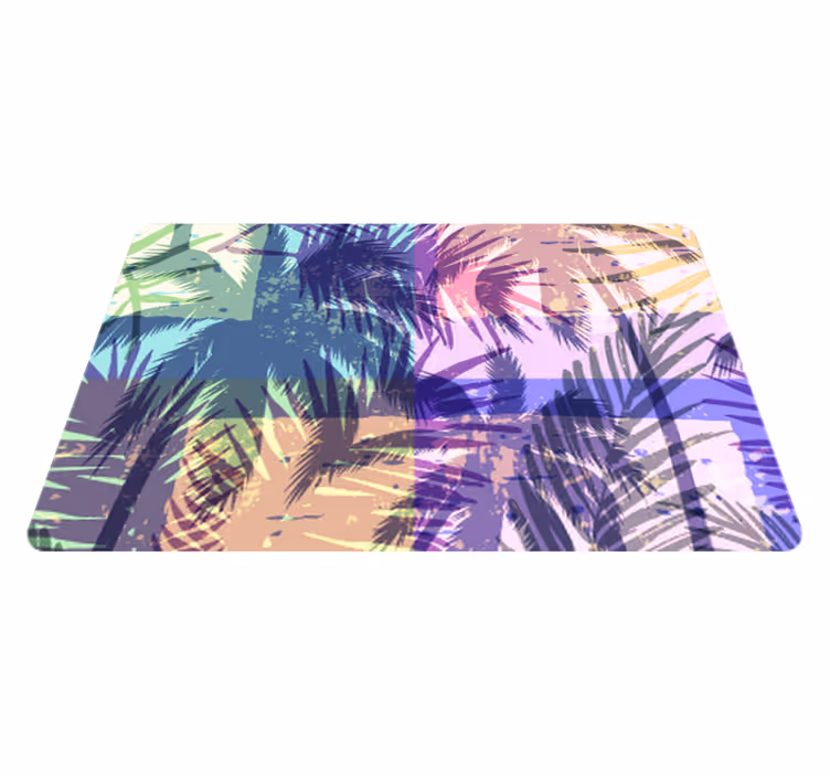 花と植物の壁画レトロパームパターン - TENSTICKERS