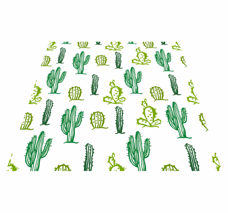 花と植物の壁画グリーンカクタススタイル - TENSTICKERS