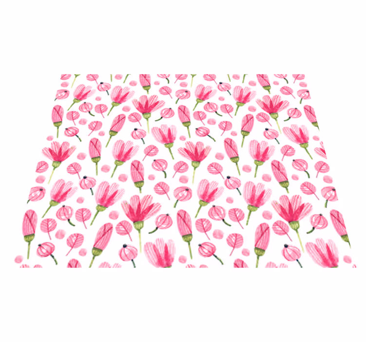 花と植物の壁画ピンクアクアレルの花 - TENSTICKERS
