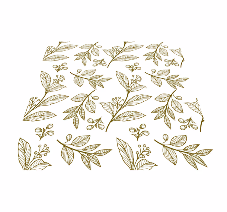 花と植物の壁画植物の葉デザイン - TENSTICKERS