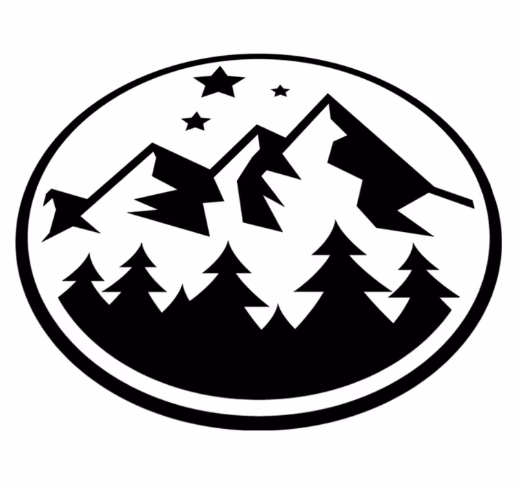 花と植物の壁画山岳森林の風景 - TENSTICKERS