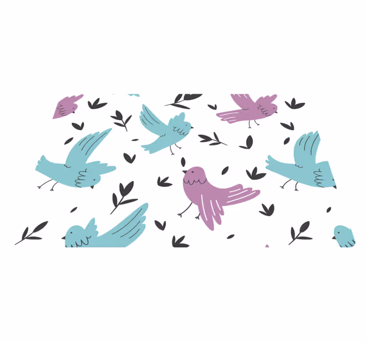 動物 ビニールマット 青と紫の鳥 - TENSTICKERS