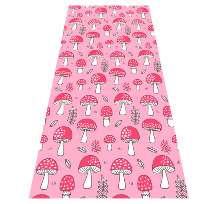 花と植物の壁画クラシックピンクマッシュルーム - TENSTICKERS
