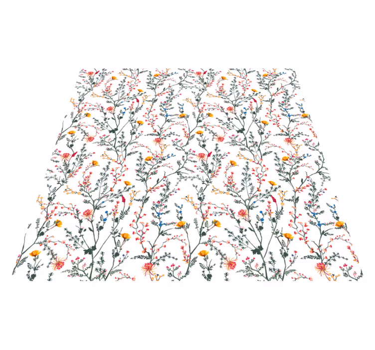 花と植物の壁画 薄くミニマルな庭の花 - TENSTICKERS