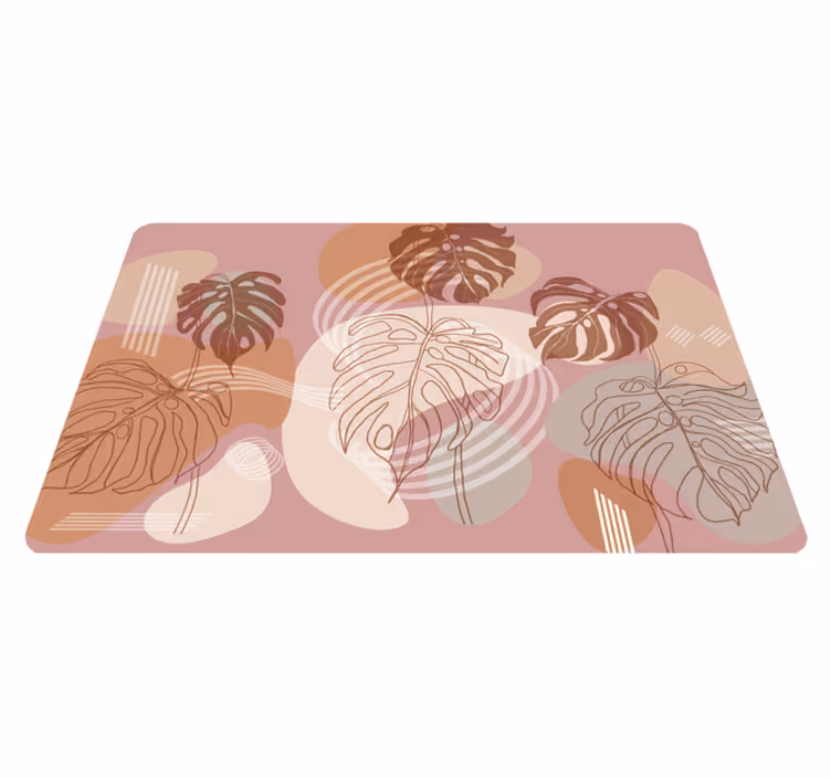 花と植物の壁画葉の連続スケッチ - TENSTICKERS