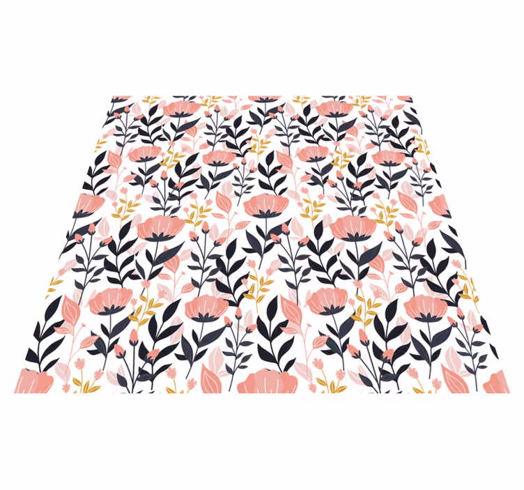 花と植物の壁画ピンクの花 - TENSTICKERS