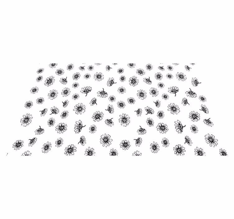 花と植物の壁画デイジーフラワーのセットアウトライン - TENSTICKERS