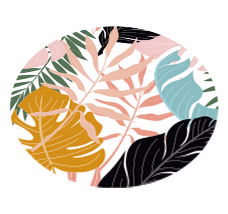 花と植物の壁画 カラフルな抽象花柄 - TENSTICKERS