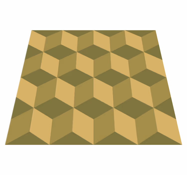 ダイニングルーム ビニールマット ベージュ 3dキューブ - TENSTICKERS
