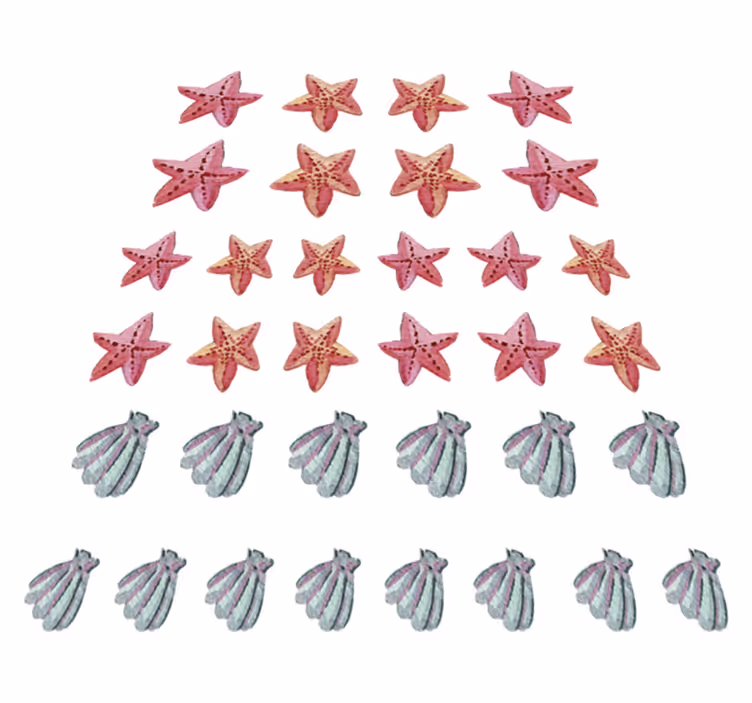 バスルームに1枚ビニールカーペット海の星 - TENSTICKERS