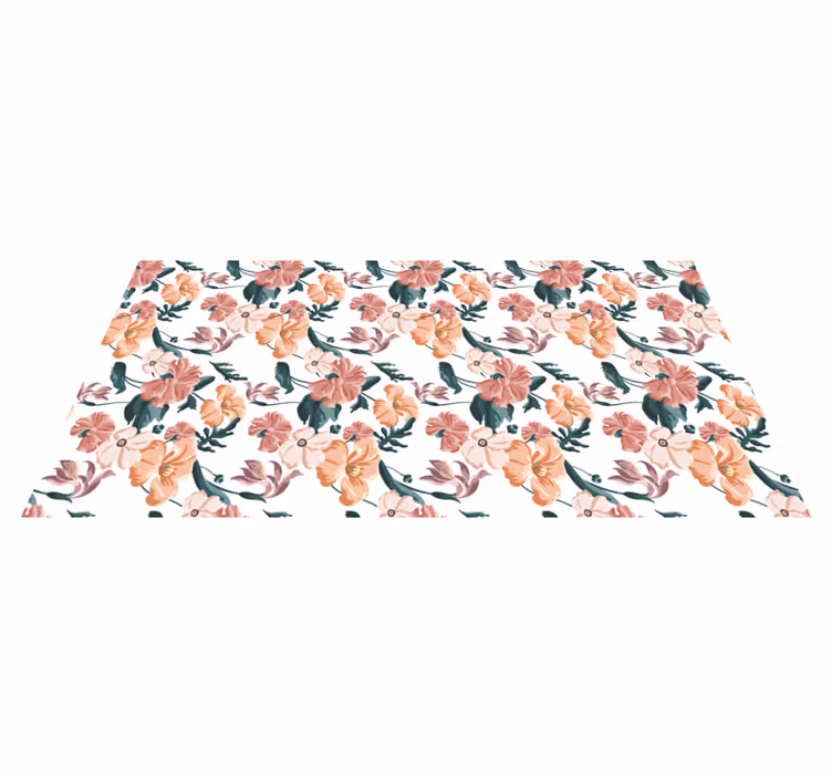 花と植物の壁画 美しいパステルの花柄 - TENSTICKERS