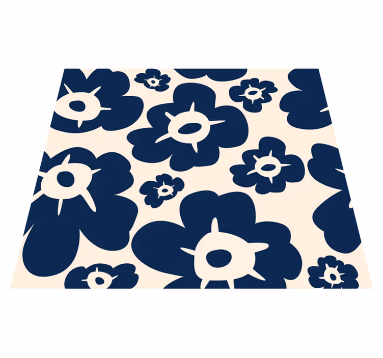 花と植物の壁画濃紺のポピー - TENSTICKERS
