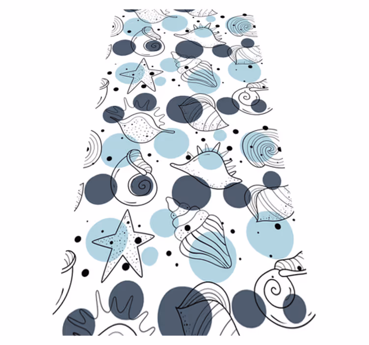 花と植物の壁画おしゃれな貝殻模様 - TENSTICKERS