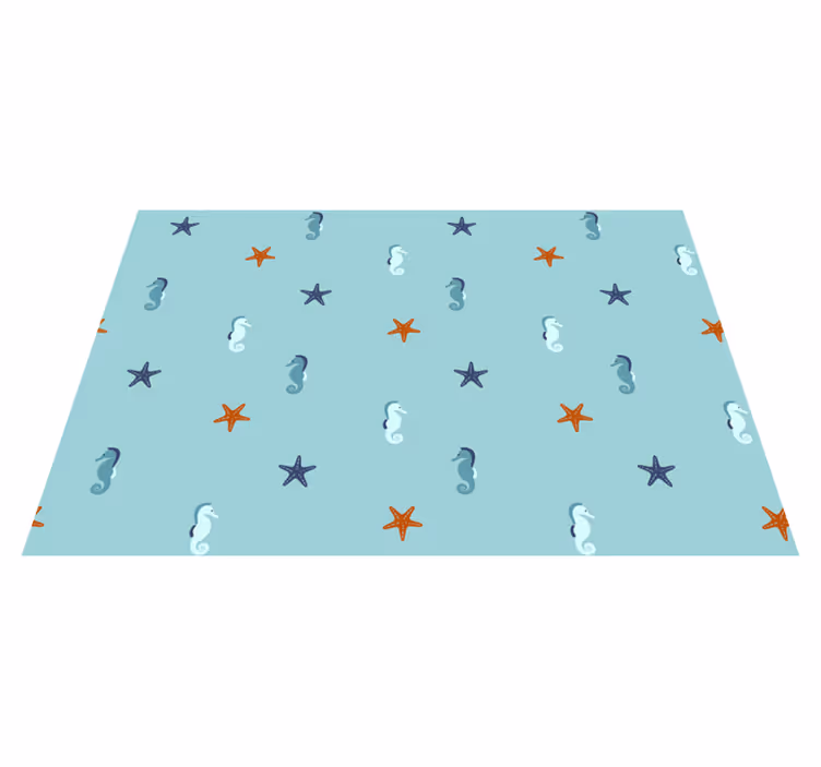 花と植物の壁画 seahorseとstarfishの模様 - TENSTICKERS