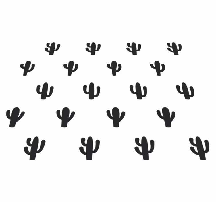 花と植物の壁画サボテンパターンデザイン - TENSTICKERS