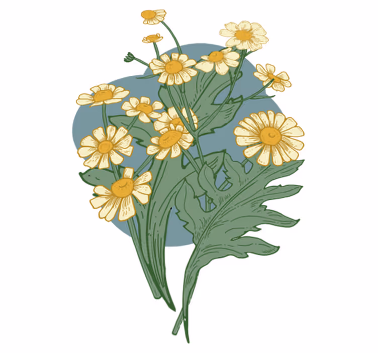 花と植物の壁画鮮やかな花の構成 - TENSTICKERS