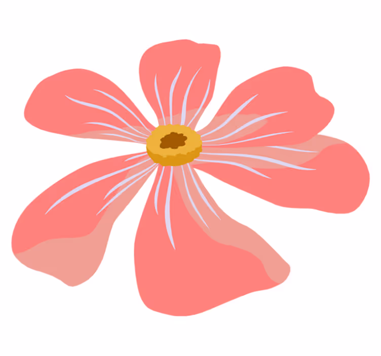 花と植物の壁画ピンクフローラルデザイン - TENSTICKERS