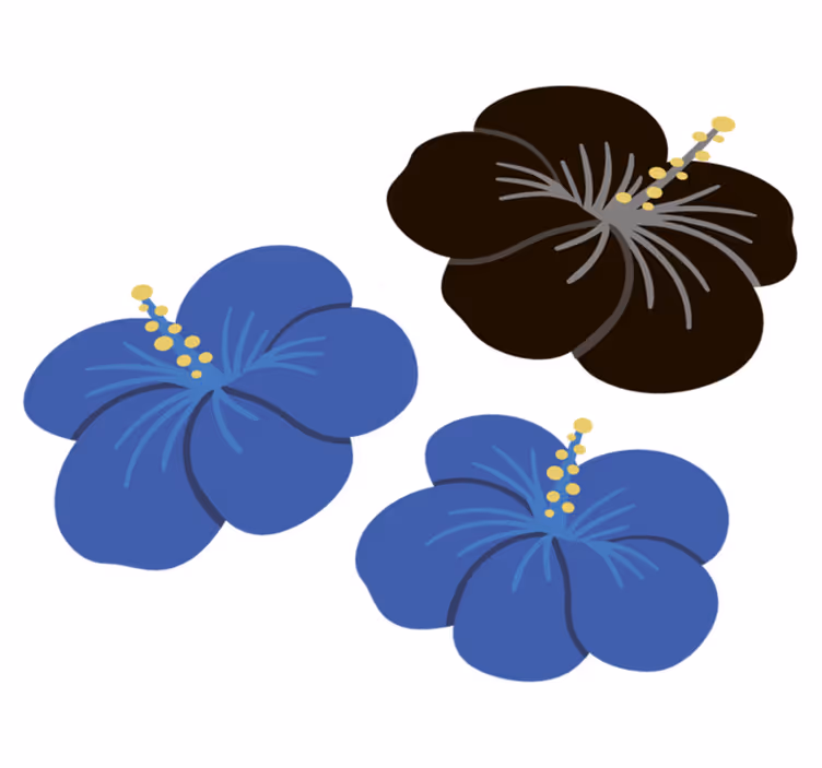花と植物の壁画ハイビスカスの花のアレンジメント - TENSTICKERS