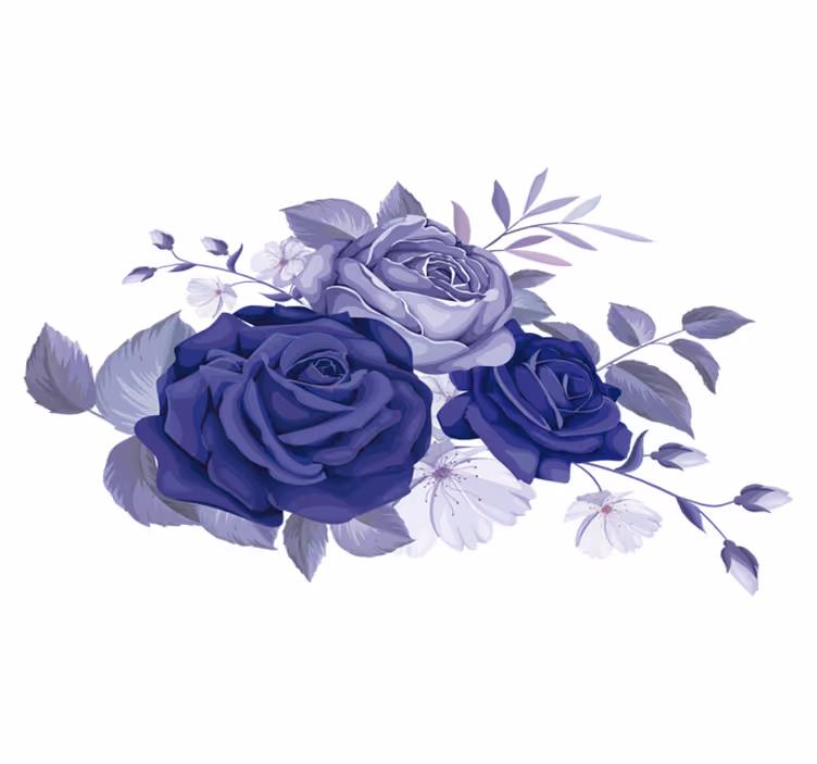 花と植物の壁画エレガントな紫のバラ - TENSTICKERS