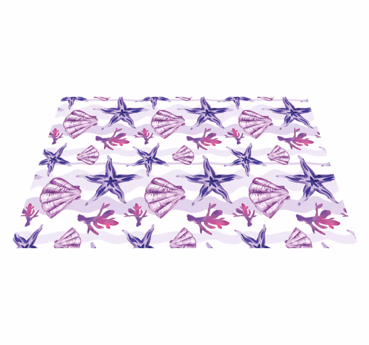 花と植物の壁画サンゴ貝模様 - TENSTICKERS