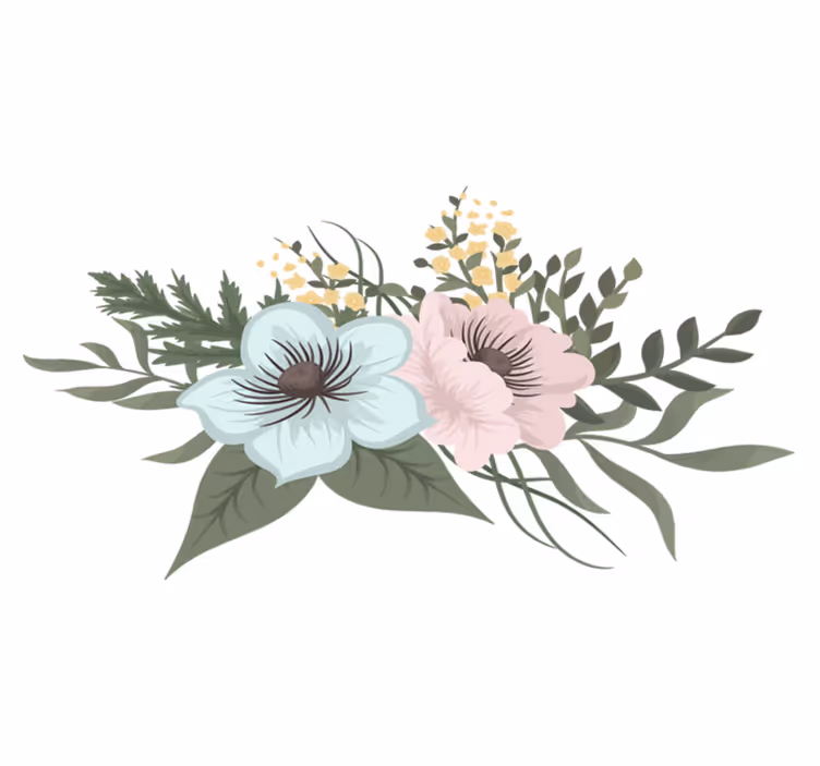 花と植物の壁画植物のアンサンブルアレンジメント - TENSTICKERS